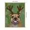 French Bulldog Antlers 1 by Fab Funky 23-in. W x 28-in. H. Canvas Wall Art Print Framed